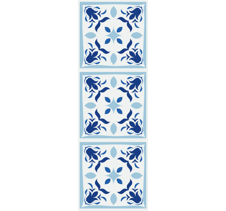 Kitchen roller blind with typical portuguese tile flowers - TenStickers