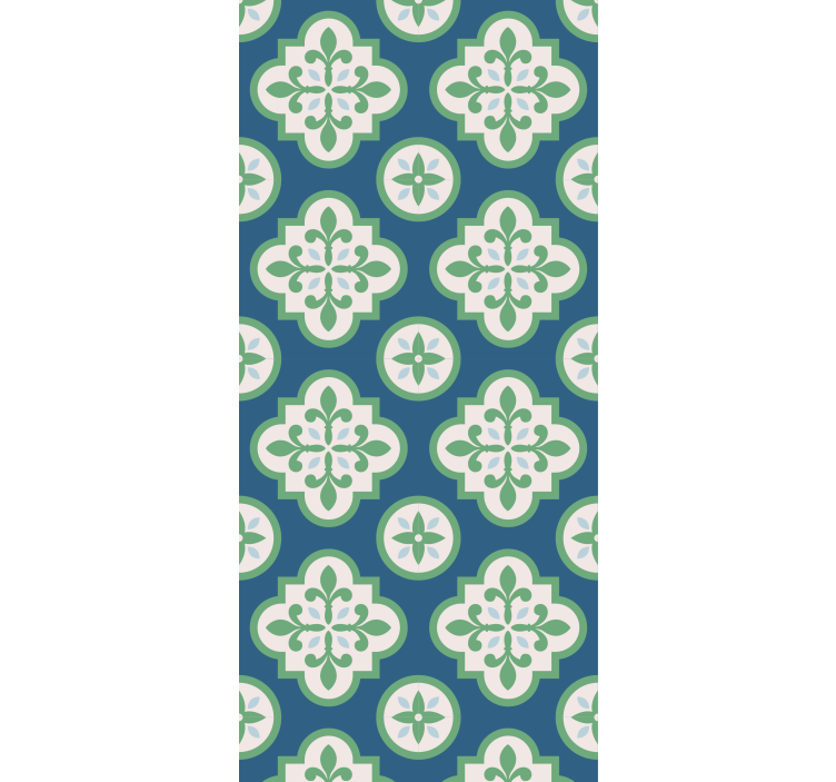 Kitchen roller blind green clover portuguese tile - TenStickers