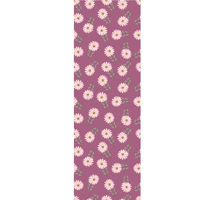 Kitchen roller blind with little pink daisies pattern - TenStickers