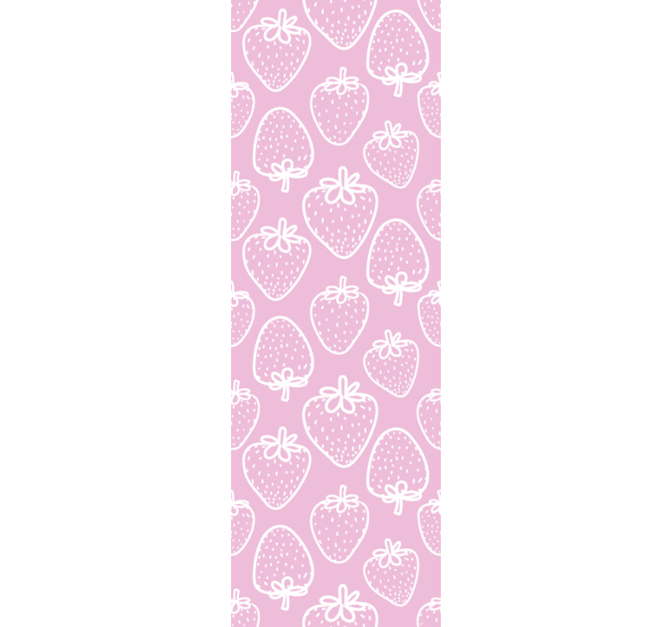 Kitchen roller blind seamless pink strawberry pattern - TenStickers