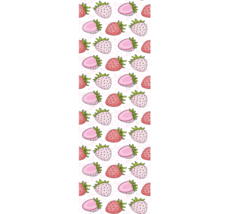 Kitchen roller blind seamless pink and red strawberries - TenStickers