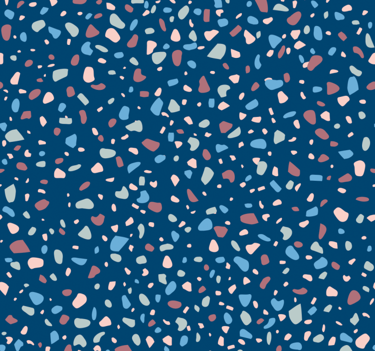 Kitchen roller blind in dark blue terrazzo - TenStickers