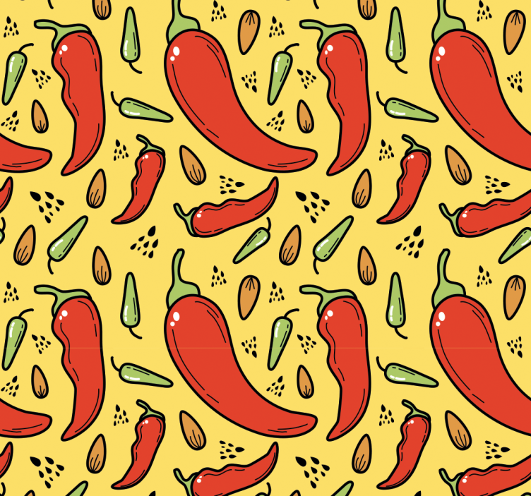 Kitchen roller blind with red and green chili design - TenStickers