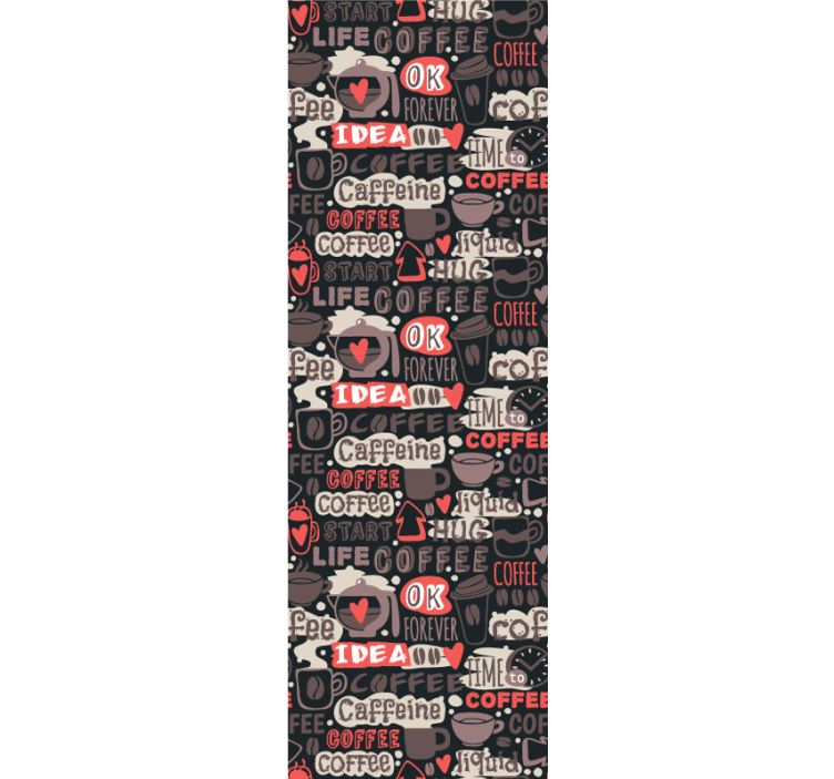 Kitchen roller blind with typographic coffee design - TenStickers