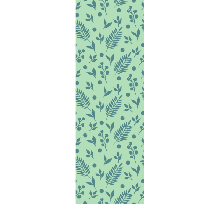 Kitchen roller blind with green leaves on green - TenStickers