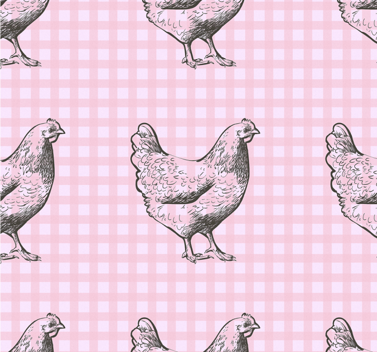 Kitchen roller blind with hen patterned decor - TenStickers