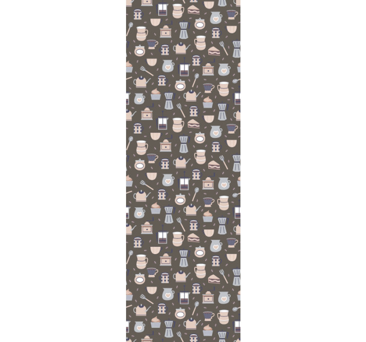 Kitchen roller blind seamless coffee pattern - TenStickers