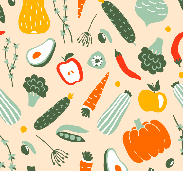 Colorful food kitchen roller blind - TenStickers