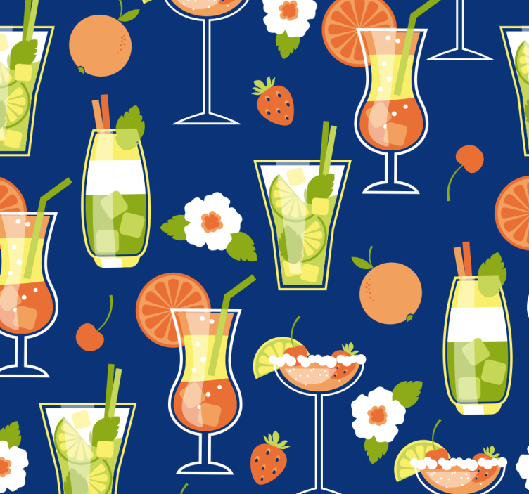 Vintage cocktail kitchen roller blind - TenStickers