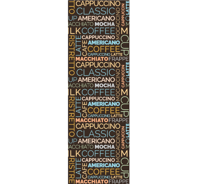 Kitchen roller blind with coffee text design - TenStickers
