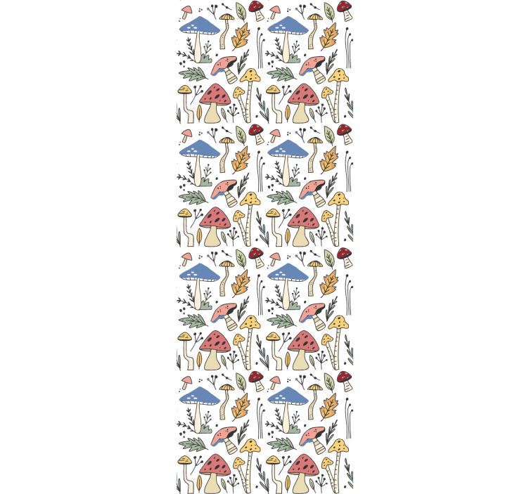 Kitchen roller blind with hand-drawn mushroom design - TenStickers
