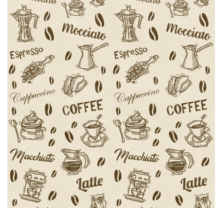 3d coffee name patterns kitchen roller blind - TenStickers