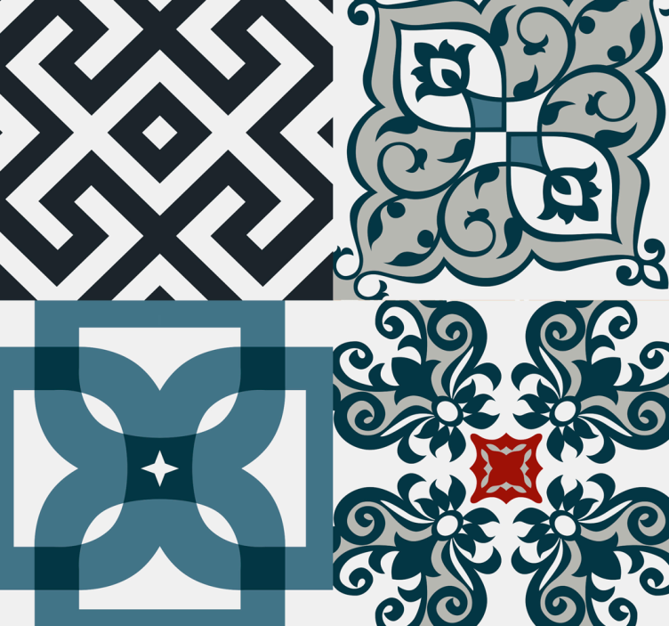 Kitchen roller blind portuguese vintage tiles - TenStickers