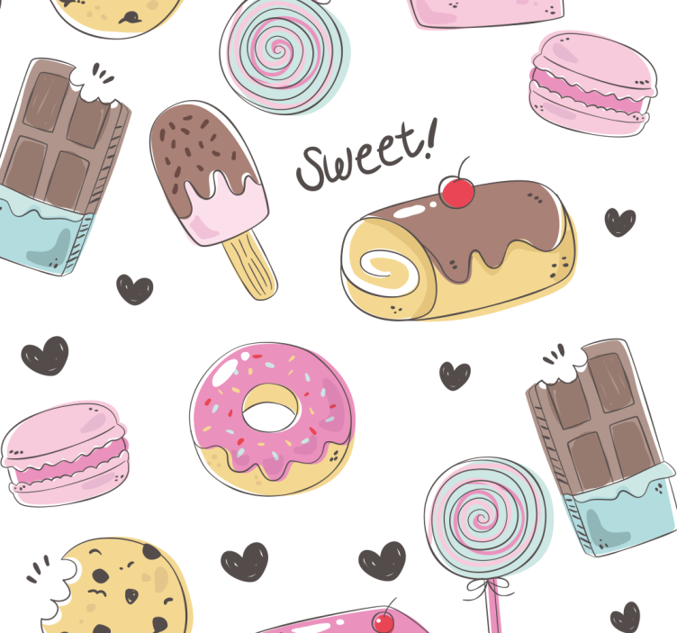 Kitchen roller blind sweet treats - TenStickers
