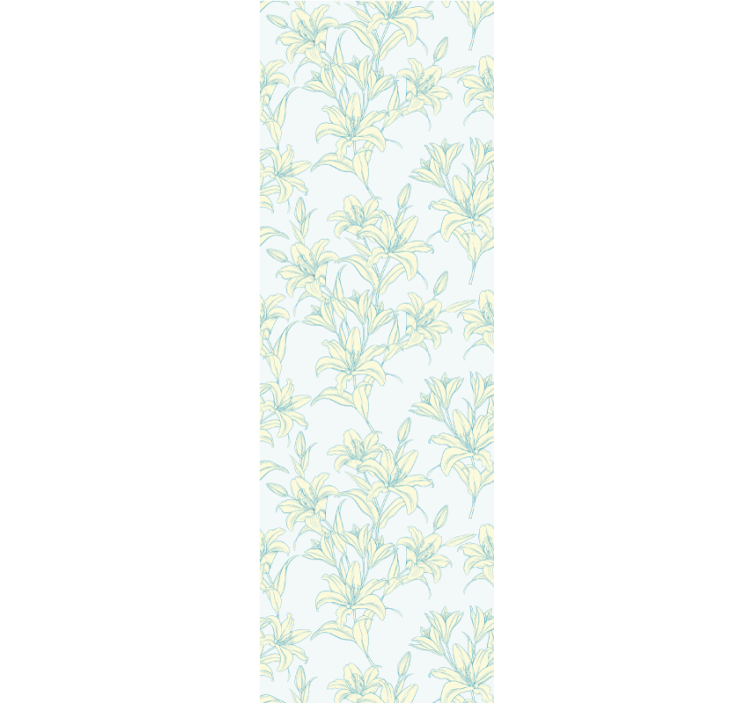 Dining room roller blind lilies vintage floral pattern - TenStickers