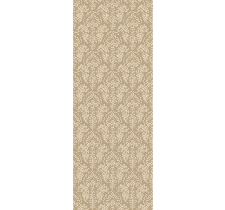 Beige damask style dining room roller blind - TenStickers