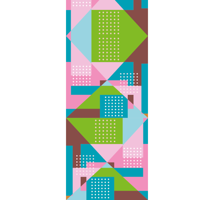 Dining room roller blind in pastel geometric design - TenStickers