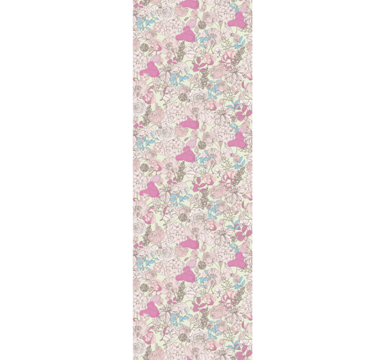 Dining room roller blind in floral grandmillenial style - TenStickers