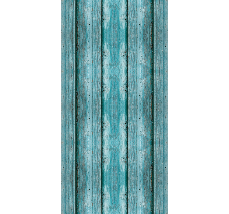 Dining room roller blind blue wood texture effect - TenStickers