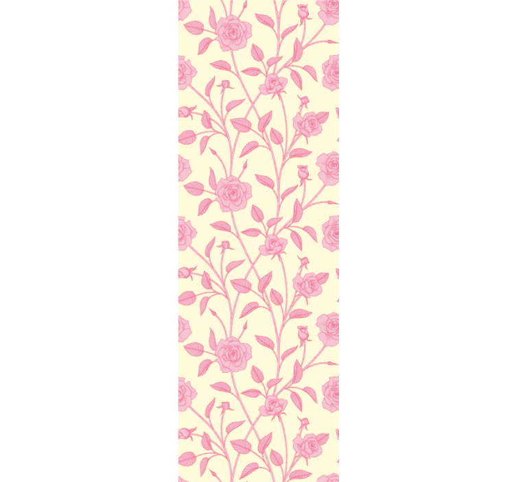 Dining room roller blind with vintage pink roses - TenStickers