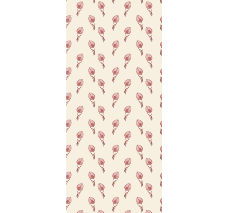 Dining room roller blind with small pink tulip pattern - TenStickers
