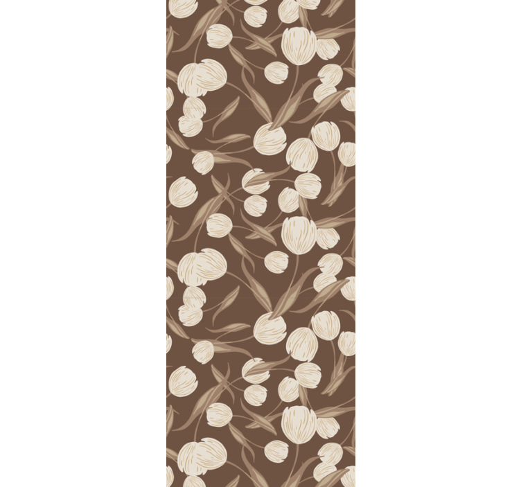 Dining room roller blind elegant beige tulips pattern - TenStickers