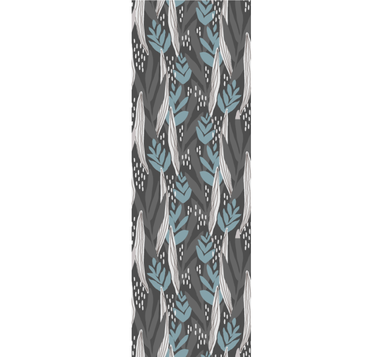 Dining room roller blind floral gray watercolor - TenStickers