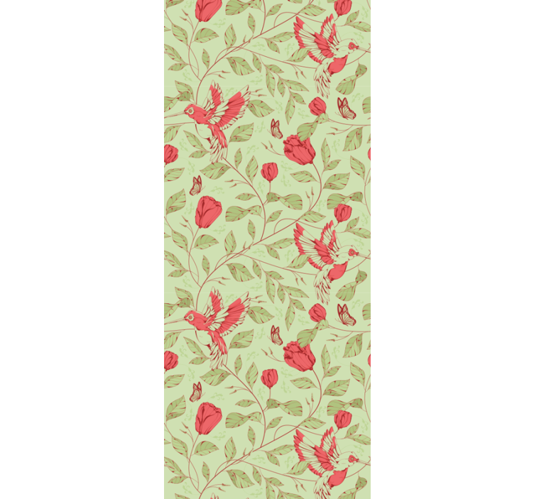 Dining room roller blind with red tulips pattern - TenStickers