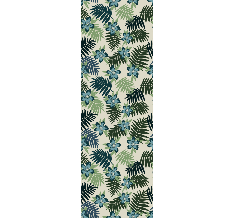 Dining room roller blind in tropical green and blue - TenStickers