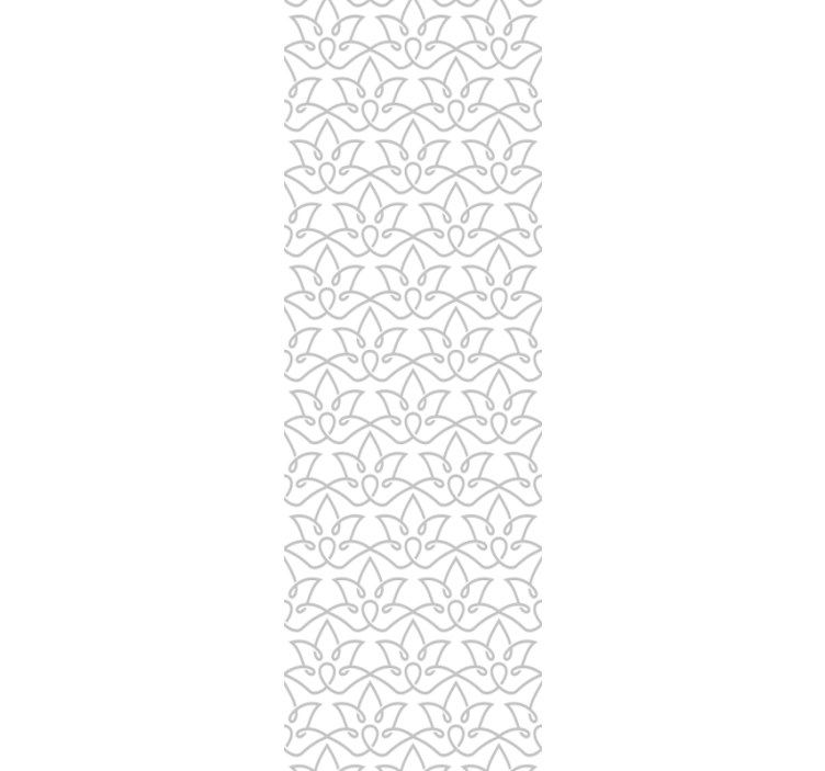 Dining room roller blind modern floral gray design - TenStickers