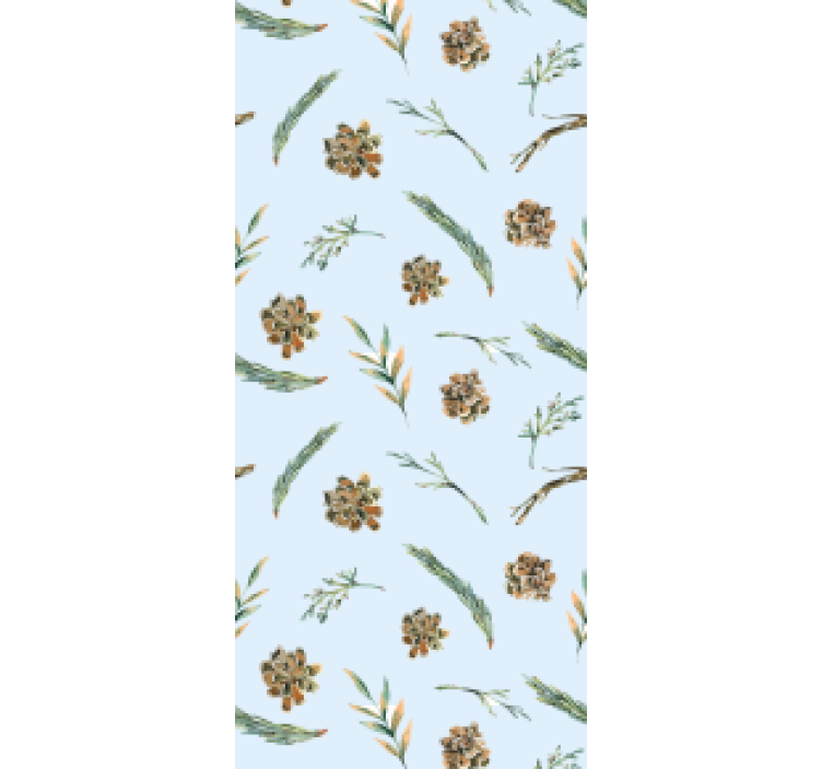 Watercolor floral blue dining room roller blind - TenStickers