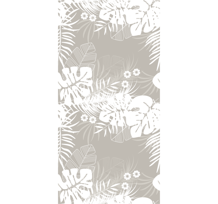 Dining room roller blind in gray tropical leaves - TenStickers