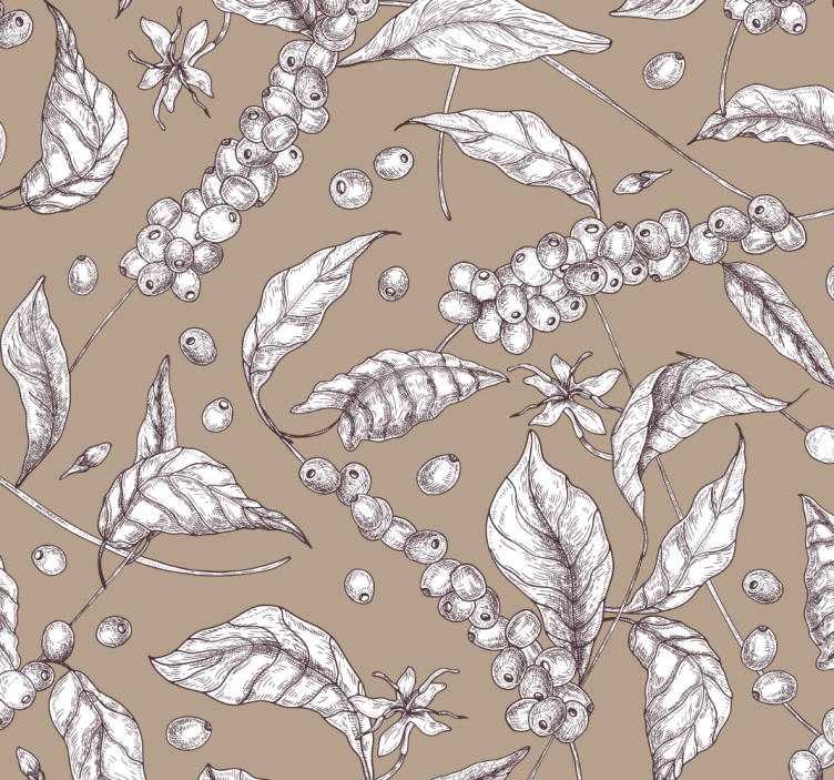 Dining room roller blind coffee plant design - TenStickers