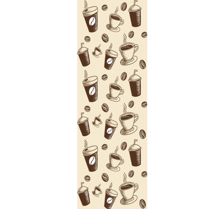 Dining room roller blind with coffee mug pattern - TenStickers