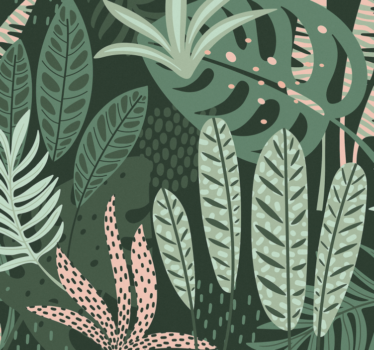 Dining room roller blind tropical palm vibes - TenStickers