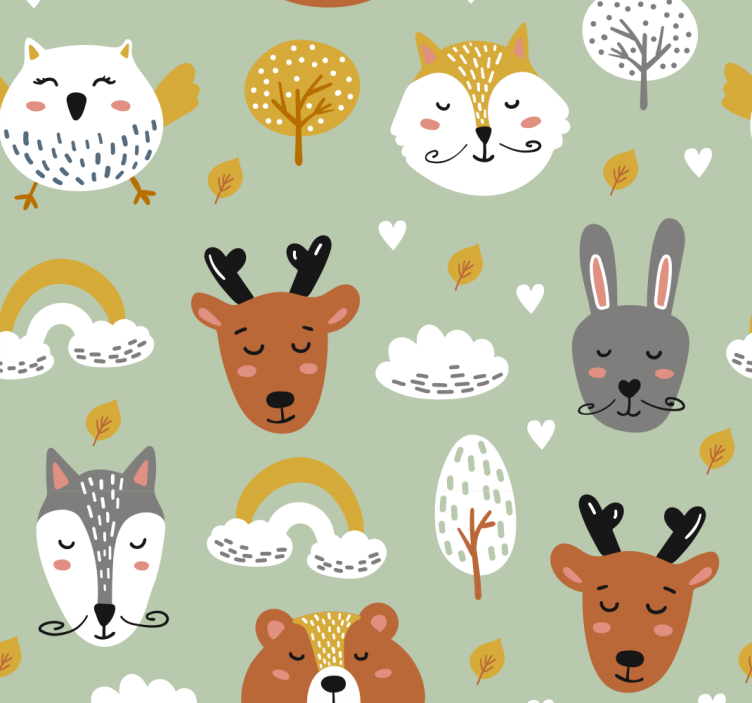 Children room roller blind scandinavian forest animals - TenStickers