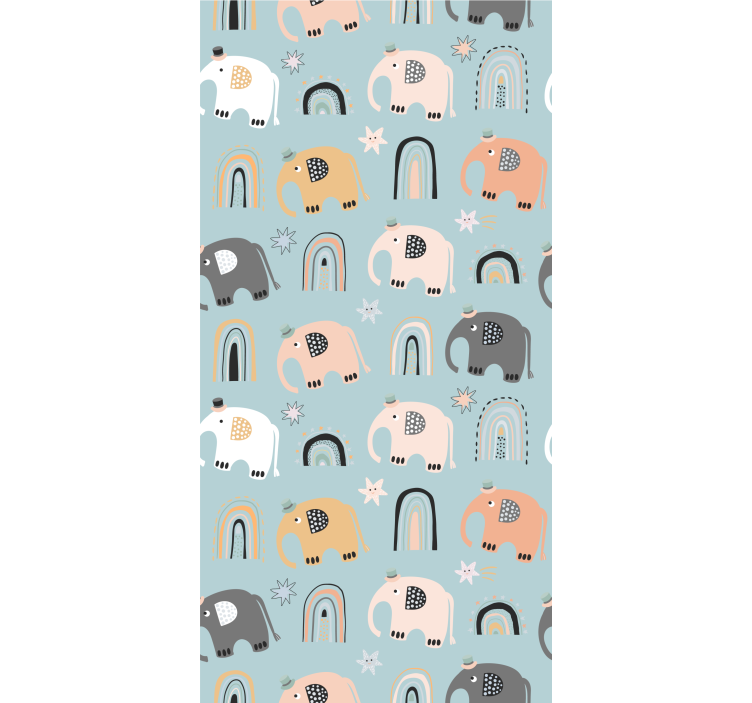 Children room roller blind with elephant rainbow design - TenStickers