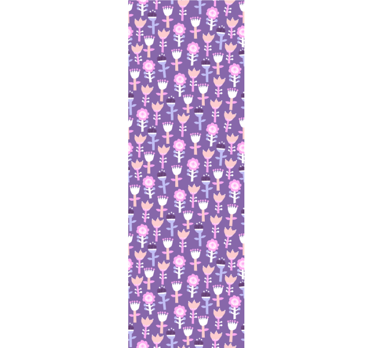 Children room roller blind in purple flower pattern - TenStickers