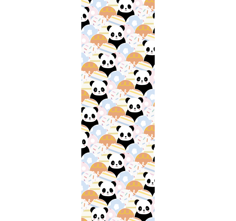 Children room roller blind with patchwork panda design - TenStickers