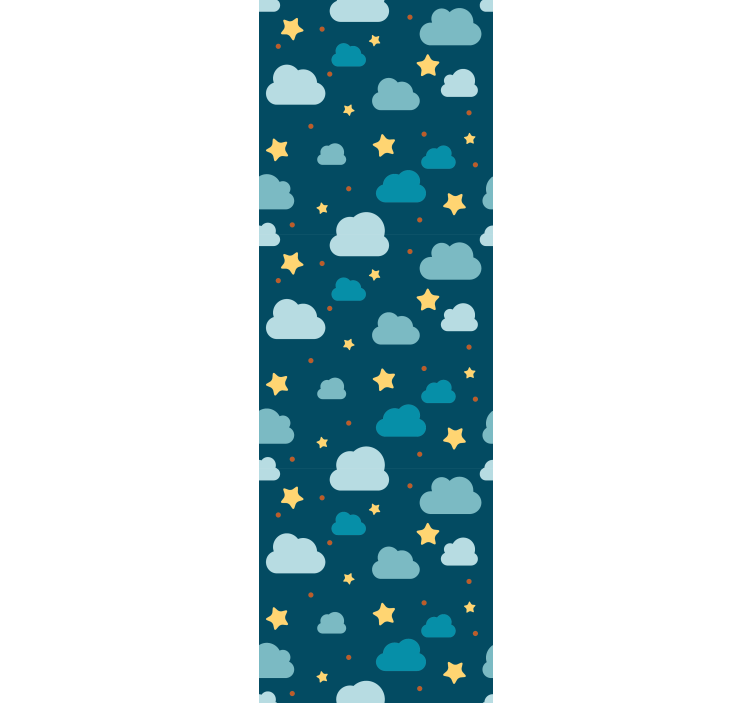 Stary night with clouds children room roller blind - TenStickers