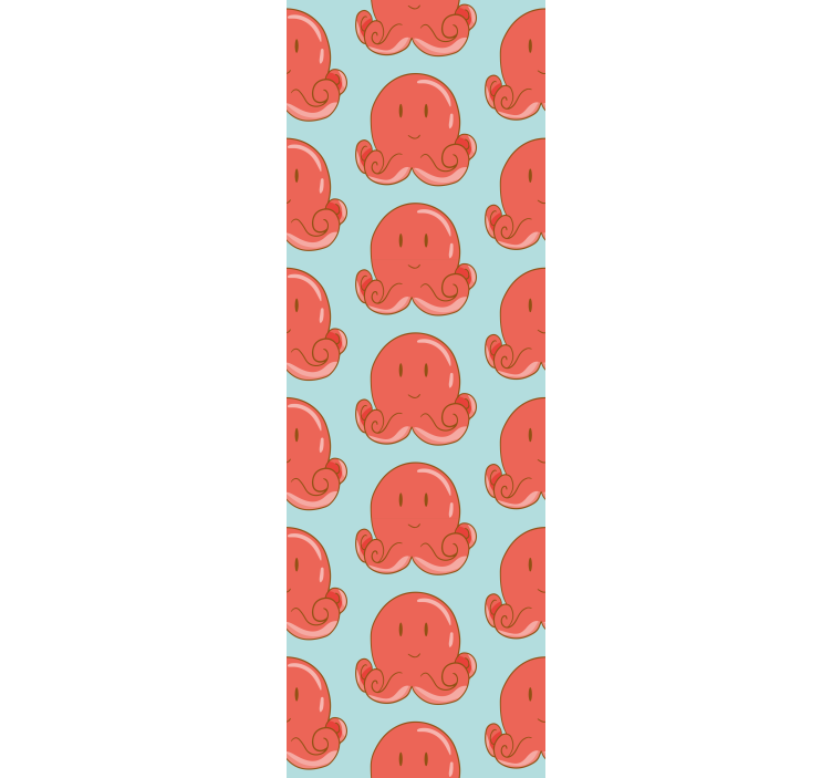 Children room roller blind red octopus design - TenStickers