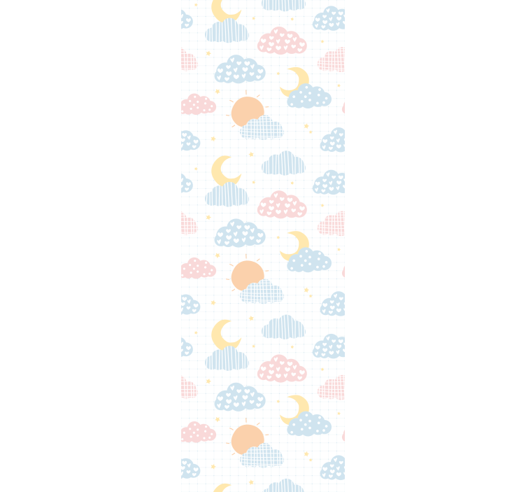 Children room roller blind with adorable cloud patterns - TenStickers