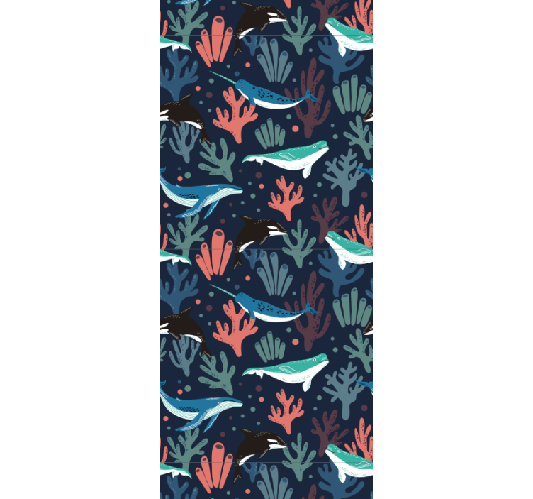 Children room roller blind with vibrant sea animals - TenStickers