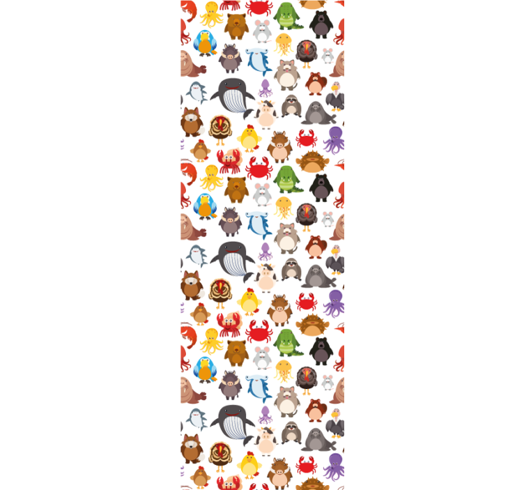 Children room roller blind wild animals in color - TenStickers