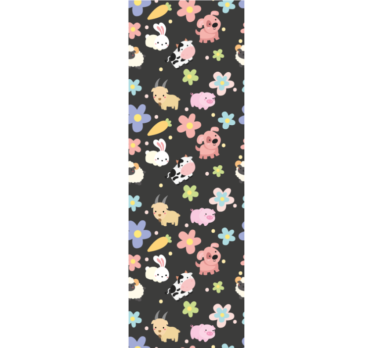 Children room roller blind wild animals and rabbits - TenStickers