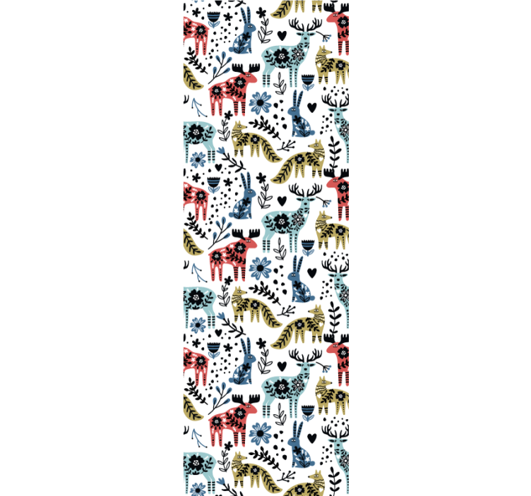 Children room roller blind with beautiful reindeer and fox - TenStickers