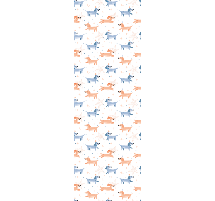 Children room roller blind cute dogs with crowns - TenStickers