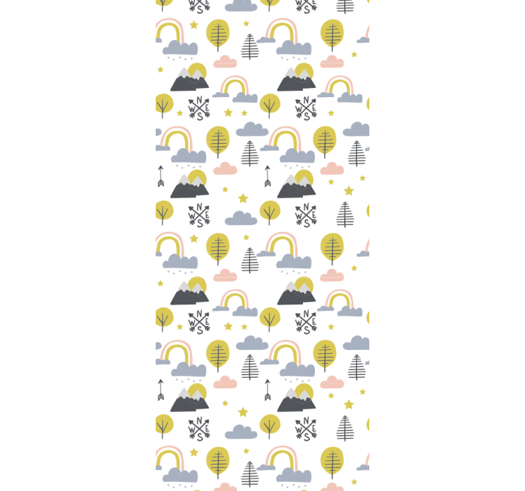 Children room roller blind with minimalistic trees rainbows - TenStickers