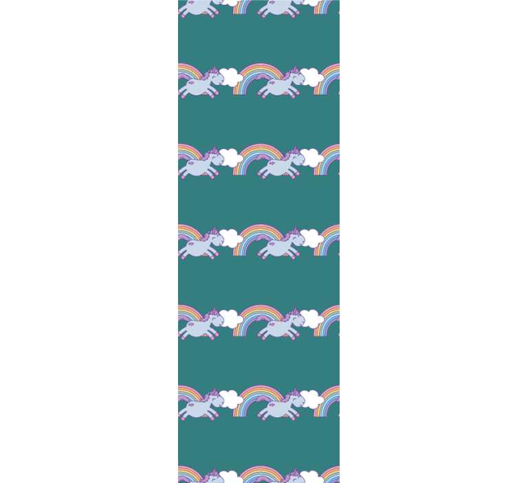 Children room roller blind with teal unicorns - TenStickers