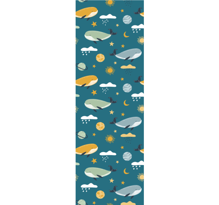 Children room roller blind trendy whale design - TenStickers